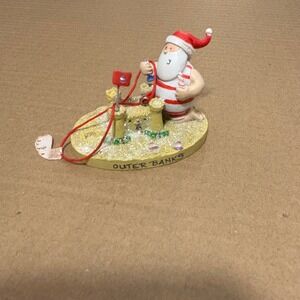 Outer Banks, NC NEW w Tag Santa Claus Beach Golf Ornament Sandcastle Christmas
